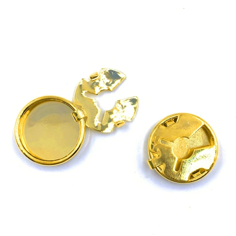 Brass Round Cuff Button Covers - 10pcs Imitation Cufflinks for Mens Formal Shirts and Weddings