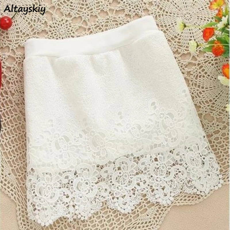 

Мини-юбка женская кружевная, ажурная трапециевидная юбка в стиле пэчворк, модная повседневная пикантная летняя Стильная в Корейском стиле для девушек