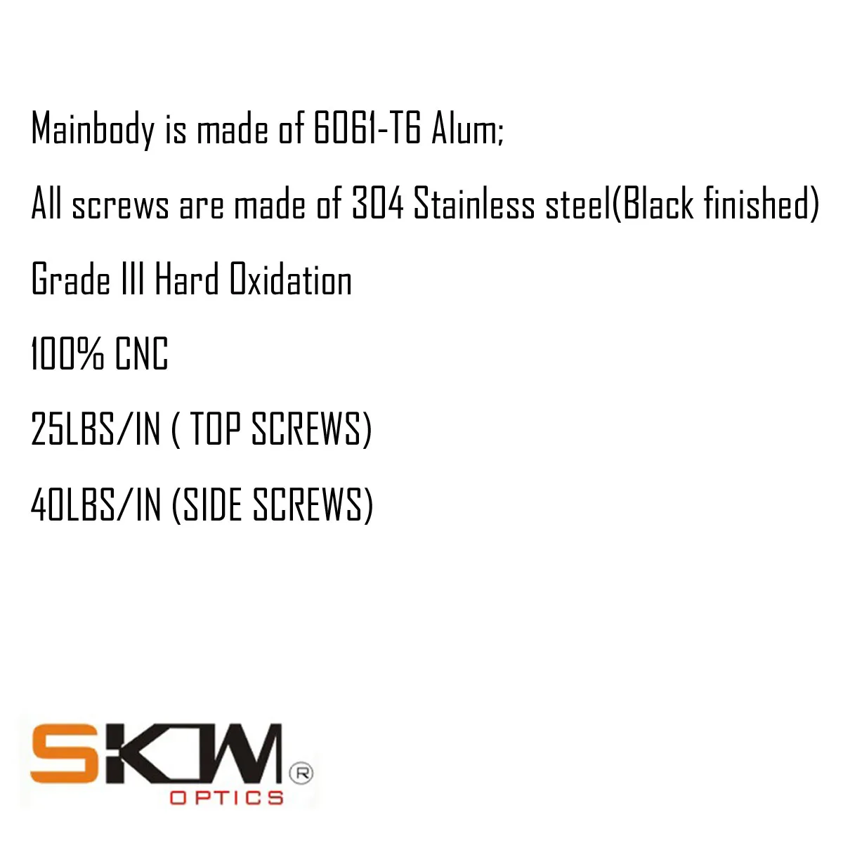 SKWOPTICS-Tactical Scope Rings 30mm Medium RifleScope 6061-T6 Mount Heavy Duty Picatinny CNC