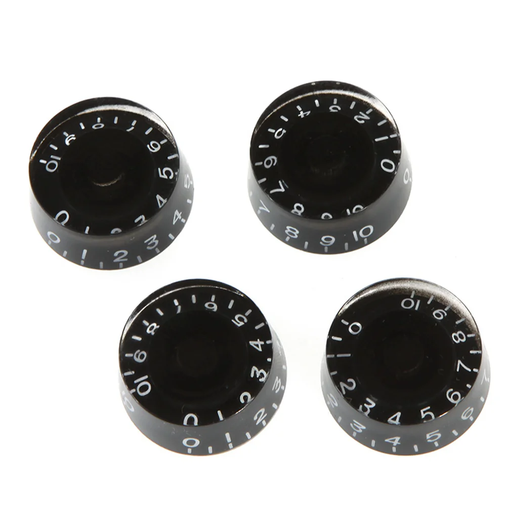 

4 PCS/ Set Round Guitar Knobs Volume Tone Control Knobs Rotary Knobs for Style Electric Guitar Parts Replacement (Black)