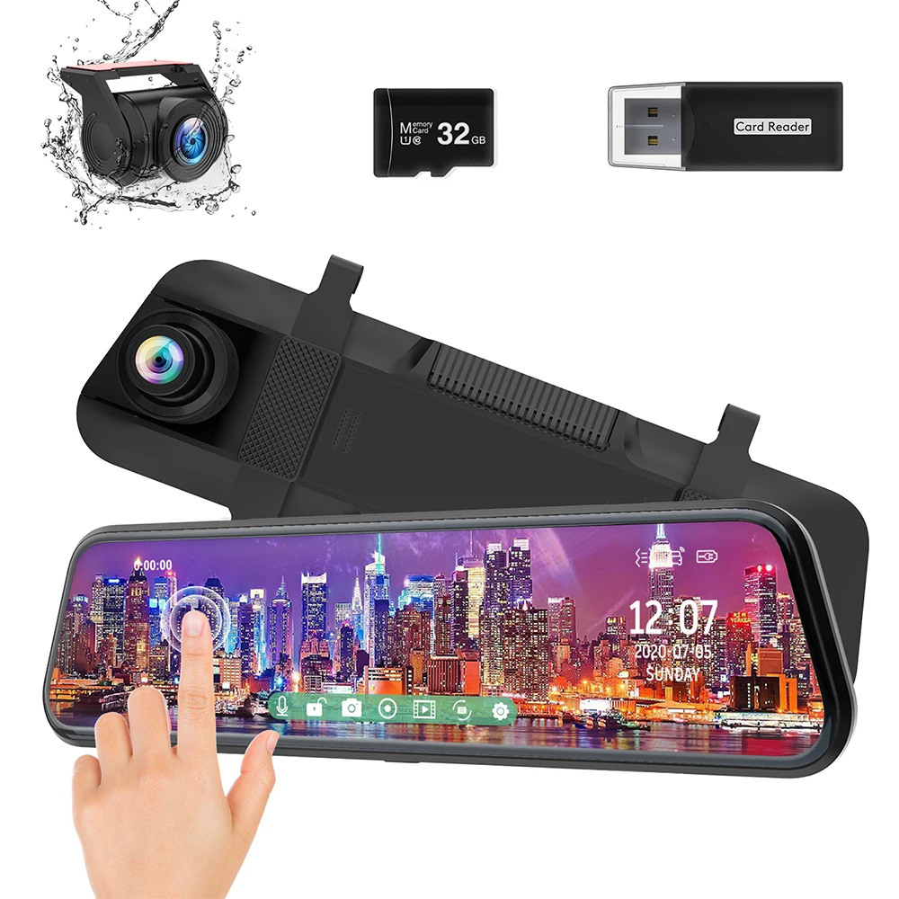 ThiEYE CarView 3 10inch Full Size Touch Screen 2.5K Front Len 1080P Rear Len With Optional GPS Packing Dash Cam