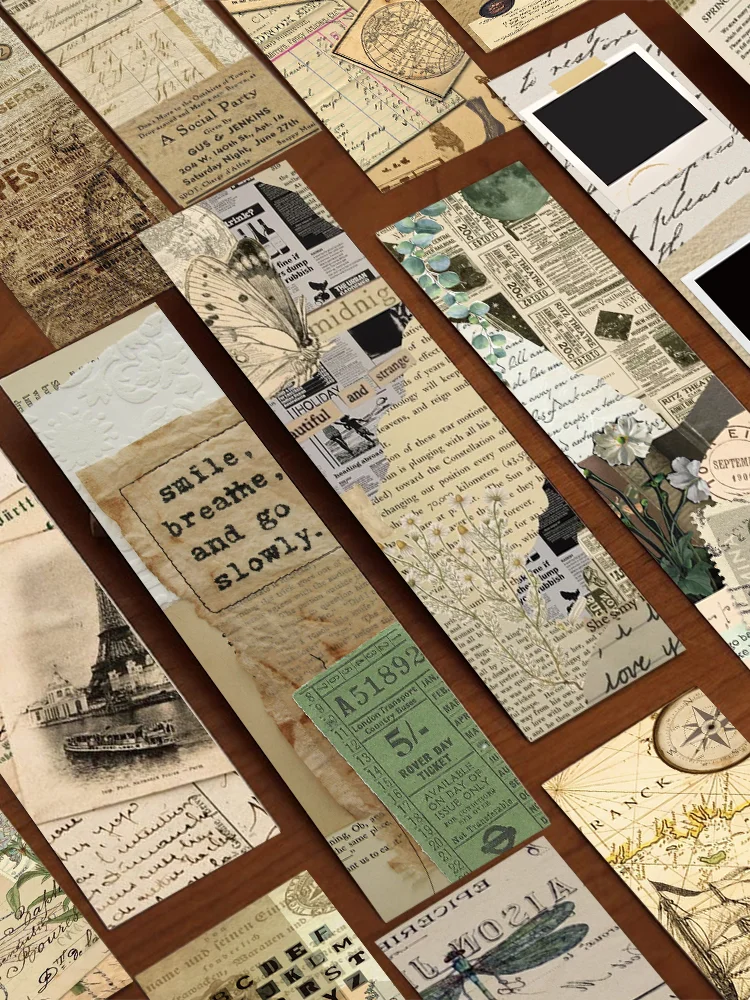 30pcs Vintage Archive bookmarks Reading pages Book marking cards Students decorate page marking Creative Gifts