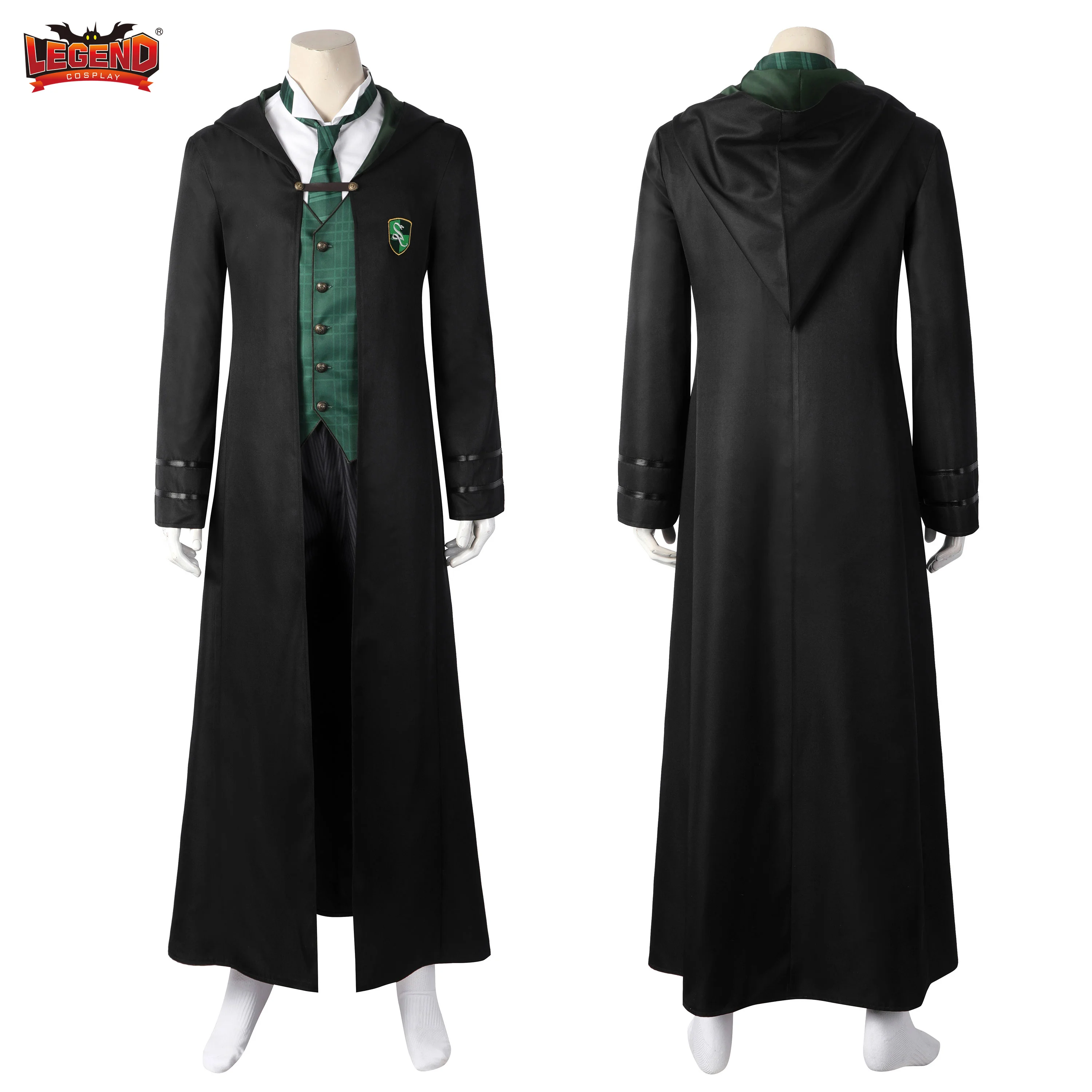 

Game Legacy Slytherin Cosplay Costume School Uniform Suit Vest Shirt Overcoat Full Set Halloween Carnival Party Role Play Outfit