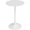 Mid-Century Inspired Café Counter Height Table Sturdy Steel Base Smooth Round Top Minimalist Design 1