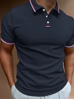 Polo d'été à manches courtes et col élastique pour hommes, couleur unie, séchage rapide, T-Shirt de sport pour vêtements actifs 4