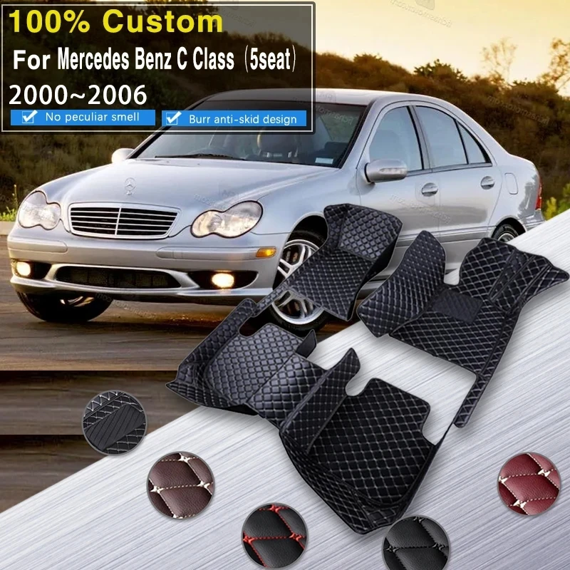 

Car Floor Mats For Mercedes Benz C Class W203 2000~2006 Anti-dirt Pads Accesorios Para Auto Leather Mat Car Accessories Interior