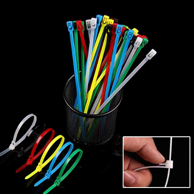 

50PCS Plastic Reusable Cable Zip Tie Nylon May Wrap Straps Ties Slipknot Loose SlipknotRecycle Organizer Detachable Bundle