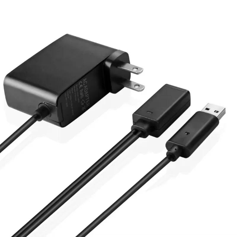 Power Supply with USB Cable Charging for Xbox 360 Charger EU /US PLUG USB AC Adapter for KI-Nect Sensor Power Supply