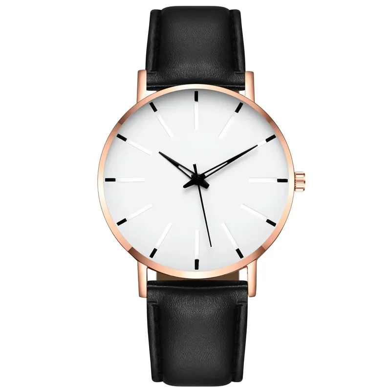 Men's Thin Strap Quartz Watch Leather Strap Minimalist Multicolor Watch Luxury Stainless Steel Dial Wristwatches reloj hombre 6