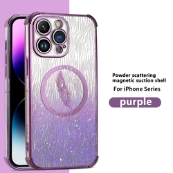 Glittery Shiny Feather Phone Case for Motorola - Silvery Finish (PURPLE)