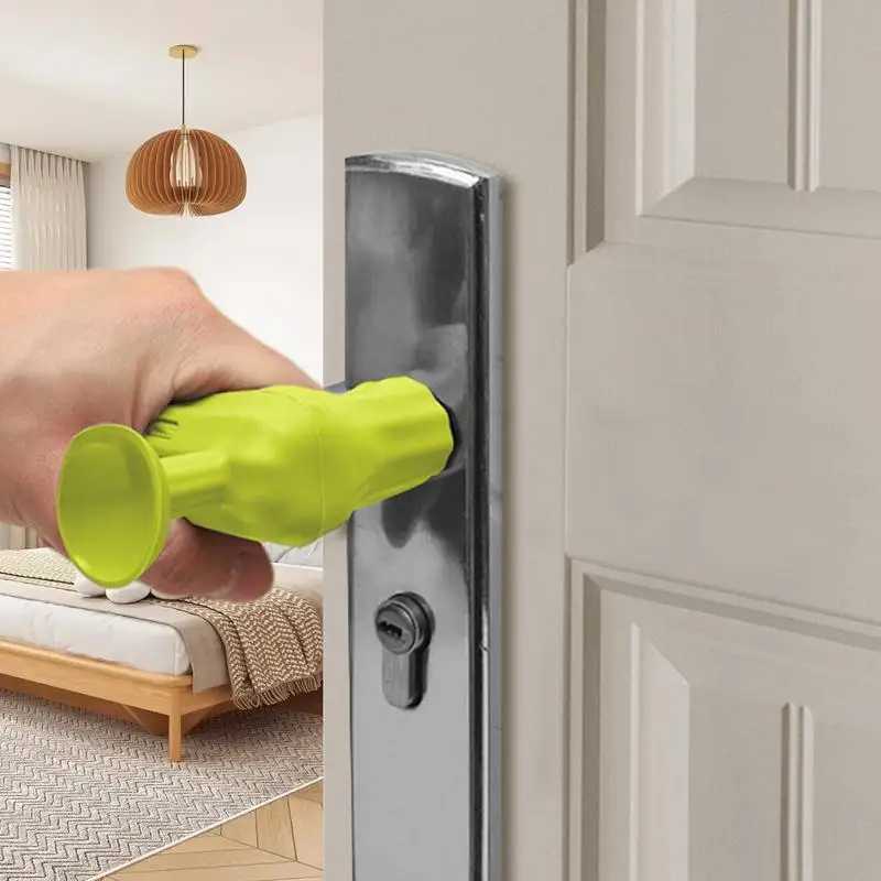 Door Handle Sleeve Silicone Door Knob Covers With Suction Cup Anti-Static Protective Cover Handle Protector For Hoy Days