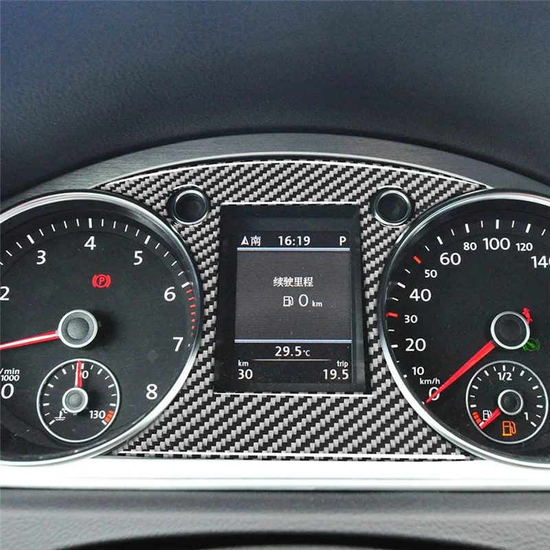 M31K-Volkswagen CC 2012-2018 소프트 탄소 섬유 자동차 대시 보드 계기판 디스플레이 커버 트림 스티커 액세서리