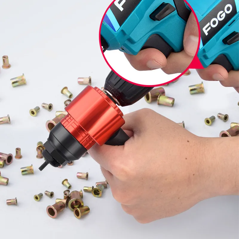 Rivet Nut Gun Riveting M3~M8 Cordless Rivet Drill Electric Adapter Insert Nut Tool, Can Be Used In Manual And Electric Mode 2