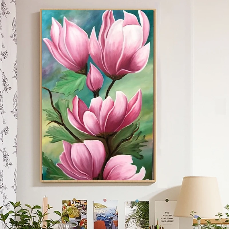 

GATYZTORY Pictures By Number Lotus Kits Home Decor Painting By Number Flower Drawing On Canvas HandPainted Paint Art Gift DIY