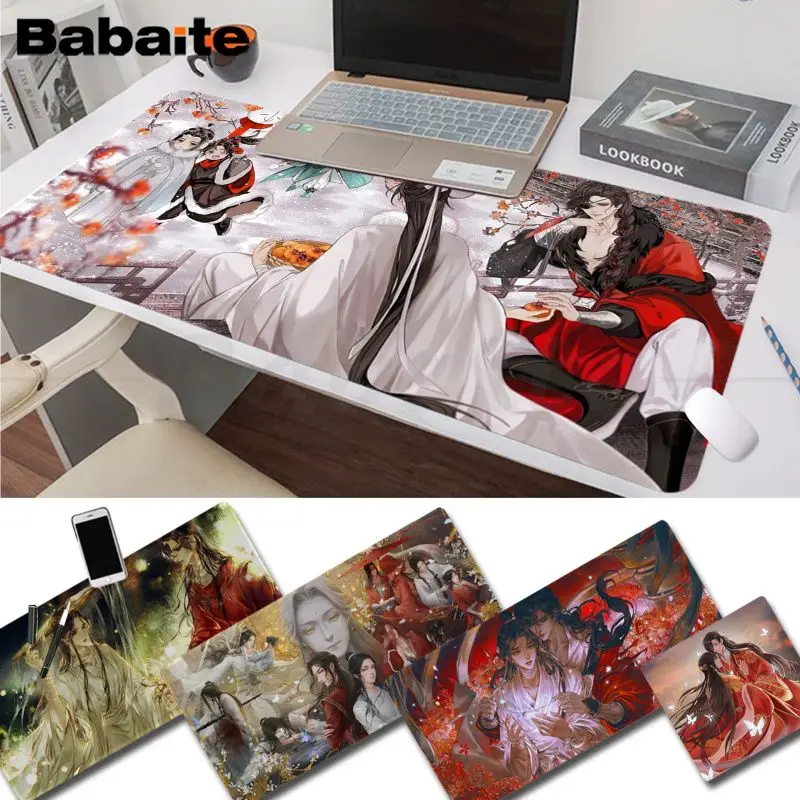 

Heaven Official’s Blessing Mousepad girl pad Keyboards Mat Rubber Gaming mousepad Desk for large Edge Locking Keyboard Pad