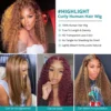 13x4 Highlight Wig Human Hair 13x6 Hd Lace Frontal Wig 40 Inch Curly Wigs Deep Wave Lace Front Wig Pre Plucked With Baby Hair 4