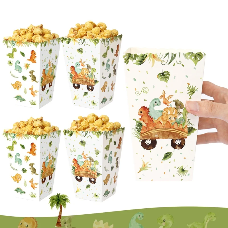 Dinosaurier-Themen-Party Popcorn-Boxen Süßigkeitenbox Dinosaurier-Party-Deko Dschungeltier-Thema Erste Geburtstagsfeier Zubehör