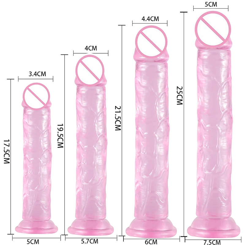 5 Sizes Realistic Jelly Dildo Women Gay Erotic Anal Sex Toys Soft Clitoris Vaginal Masturbators Penis Suction Cup Big Dick