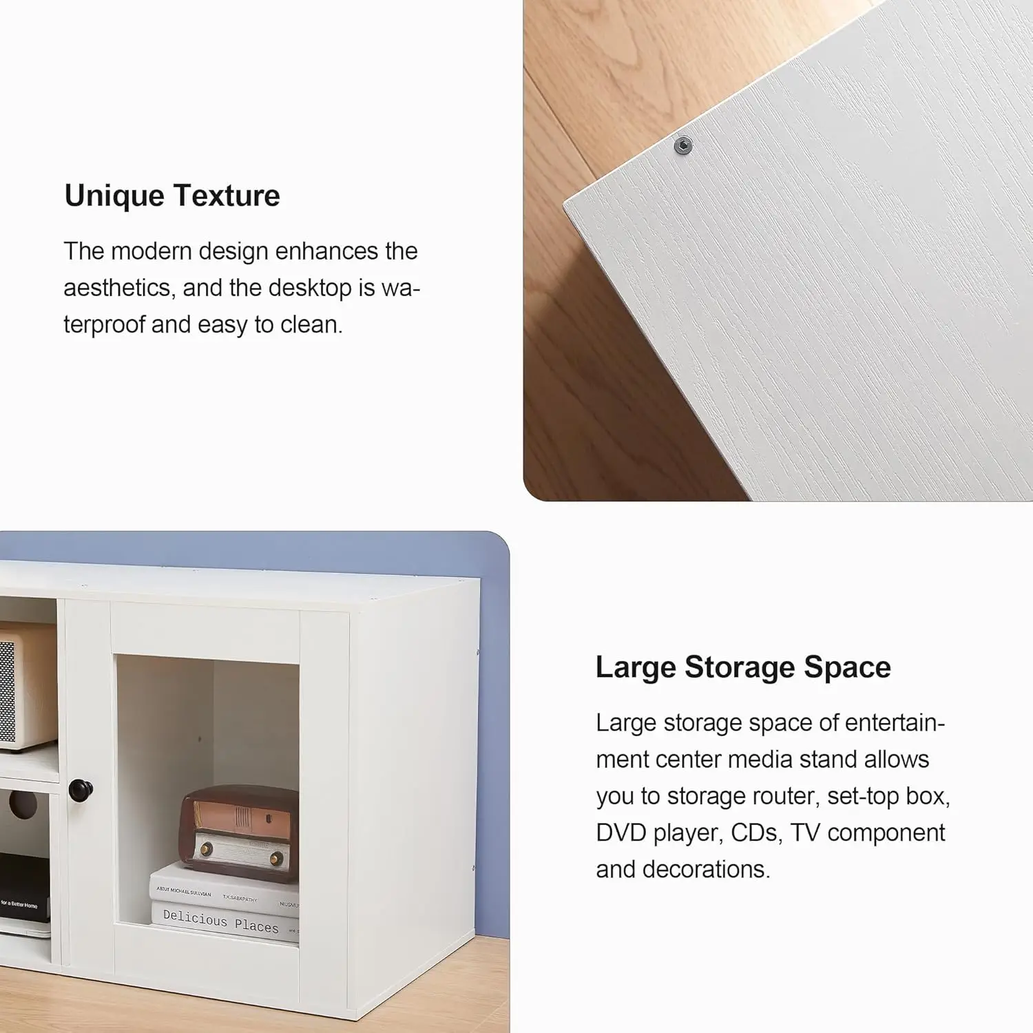 LED TV Stand for TVs up to 70", Modern Entertainment Center with Storage, 23 Light Modes, Media Console for Living Room/Bedroom