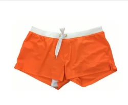 Men's Quick-Dry Back Pocket Beach Swim Shorts - 10 Vibrant Colors - S (Orange)