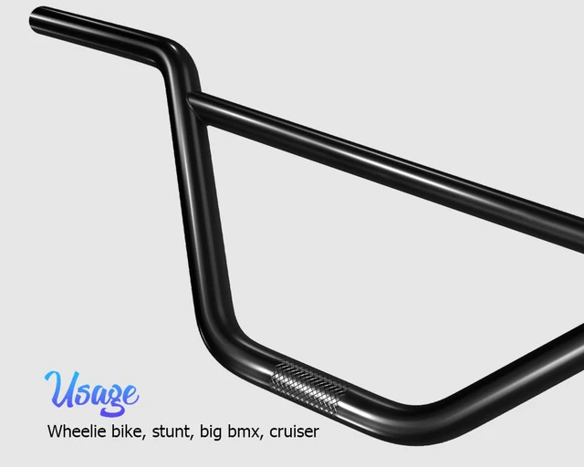 Funsea Manubrio Big BMX Chromoly 4130 Wheelie Stunt Cruiser Ciclismo Nero  Cromo Zeus2 per attacco manubrio da 22,2 mm - AliExpress