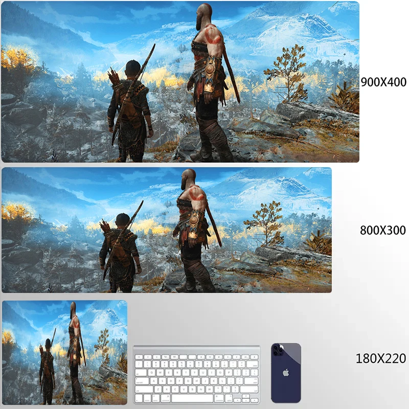 thumbnail image 1 of Alfombrilla de ratón de gran tamaño g-God of War, accesorios de oficina, teclado, alfombrilla para ordenador, armario, escritorio, alfombrilla de ratón antideslizante de goma de Anime, 1 of 5