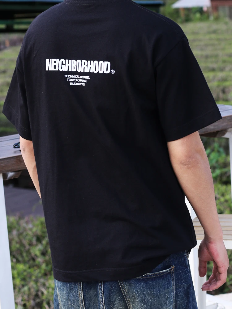 New Summer NBHD Trendy Brand Heavyweight Pure Cotton ort Sve Men's T-irt Loose Versatile Base Layer irt for All Seasons