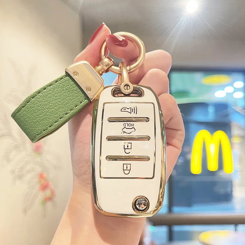 4 Pulsanti Tpu Car Flip Key Fob Case Cover Per 2013-2019 Kia Forte Optima Rio Sedona Sorento Soul Sportage Optima 2020 Portachiavi