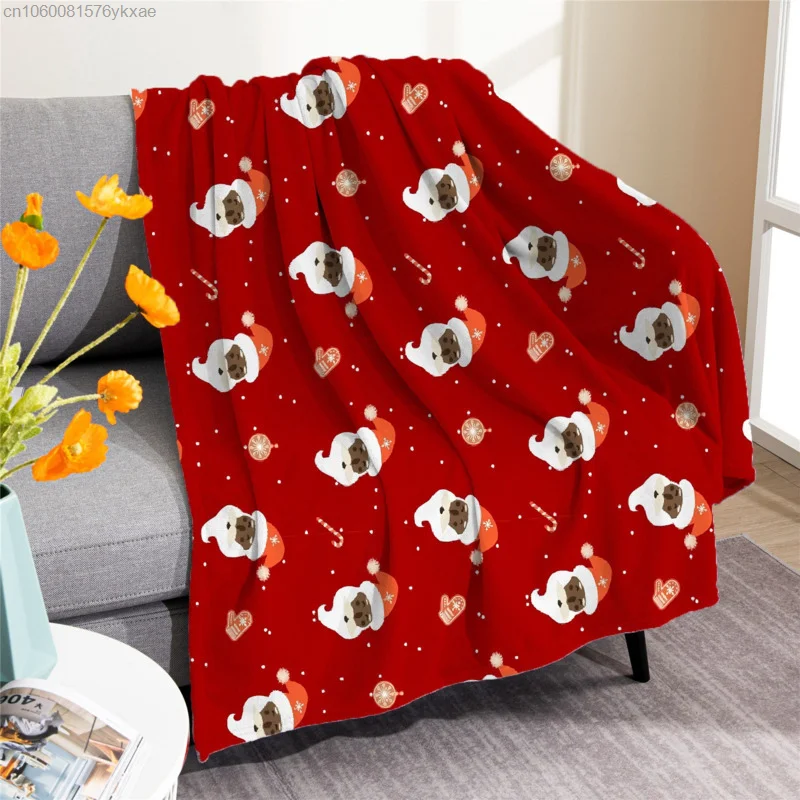 

150x200cm Christmas Elk Plush Blanket Santa Claus Sofa Flannel Blanket Office Sleeping Air Conditioning Warm Throw Bed Covers