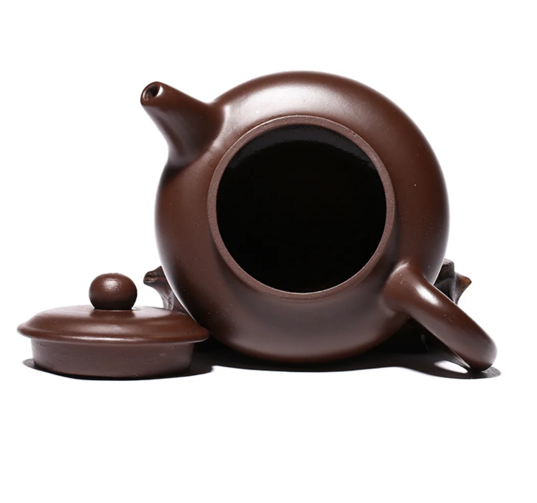 Purple Clay Teapot, Chinese Zisha Clay Teapot with 4 Small Tea Cups(200ML/6.76fl oz)