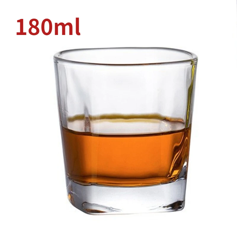 180ml Drinkware Thickened Square Glass Cup Household Simple Transparent Water Cups Beer Cup Bar Drinking Bottle