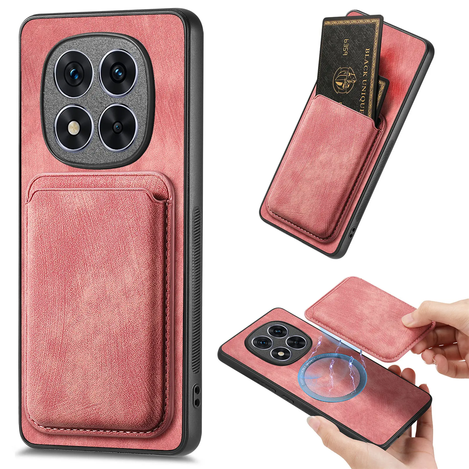 2-in-1 Detachable Leather Wallet with Magnetic Case - Retro Style
