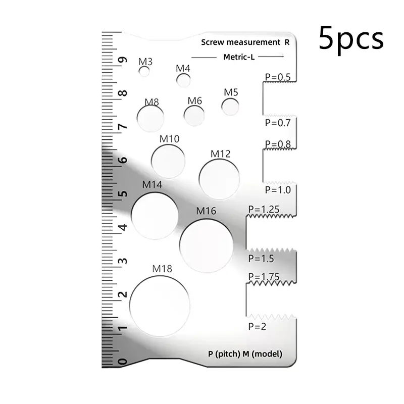 Thread Checker Screw Measurement Ruler Stainless Steel Caliper Metric Gauge Tool For Measuring Screw Pitch Bit Bolt Nut Screw image 9