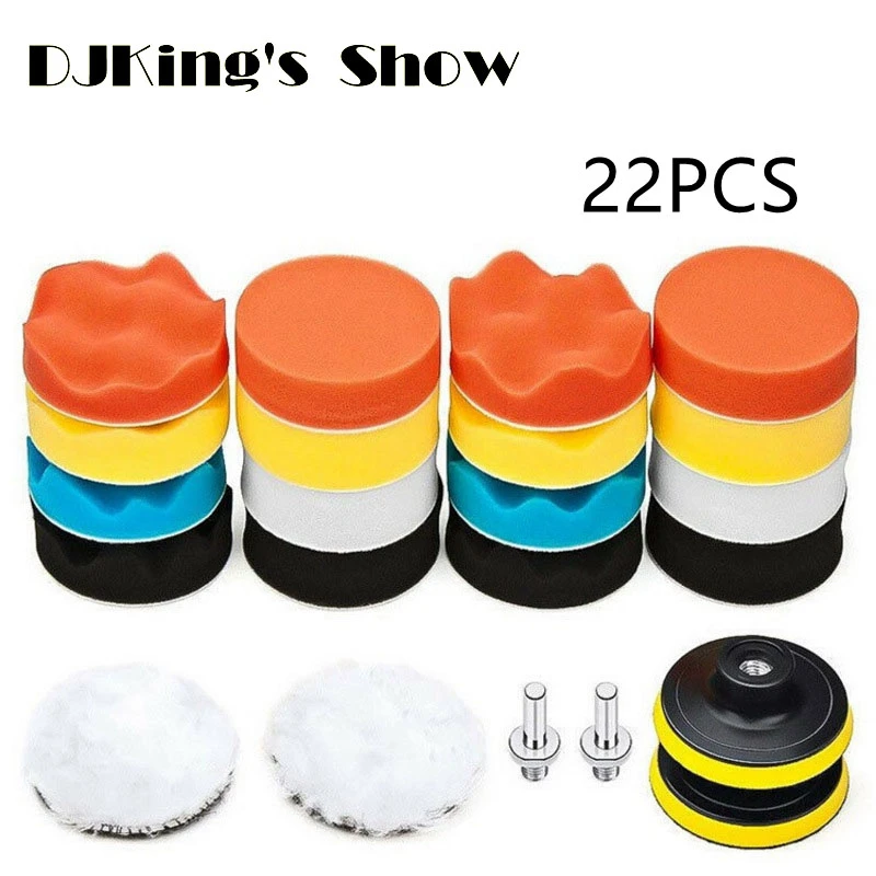 Car Polishing Pad 22Pcs M10 Foam Pad Buffer Polish Machine Wax Pads for Auto Motorcycle Motor Vehicle Remove Scratches