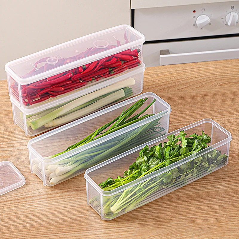 1pc Fresh Box Noodle Plastic Food Preservation Sealed Box Rectangle Fruit Container Refrigerator Storage Kitchen Supply Home Tool