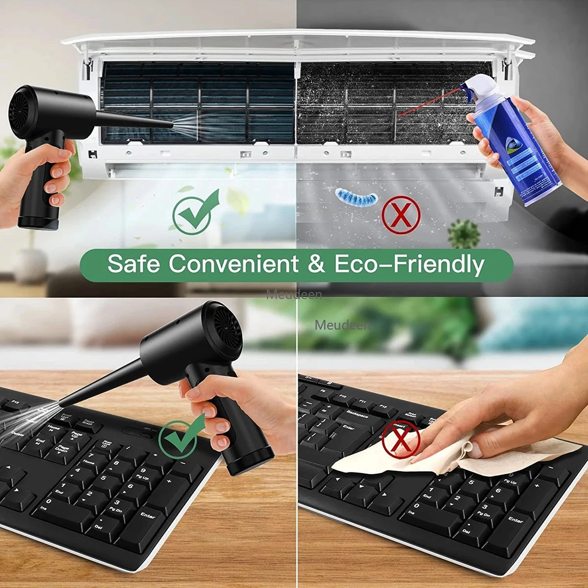 Electric Air Duster Air Blower for Computer Handheld Cordless Computer Duster Blower for Keyboard Laptop Electronics Cleaning 4