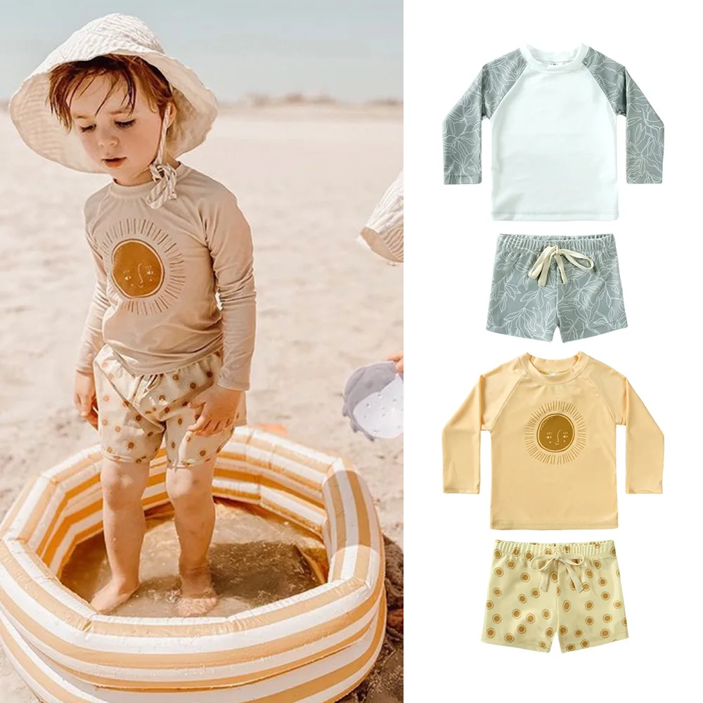 UPF 50+Baby Boys Girls Swimwear RC Fashion Cartoon Children's Swimsuit Set Quick Drying Sunscreen New Summer