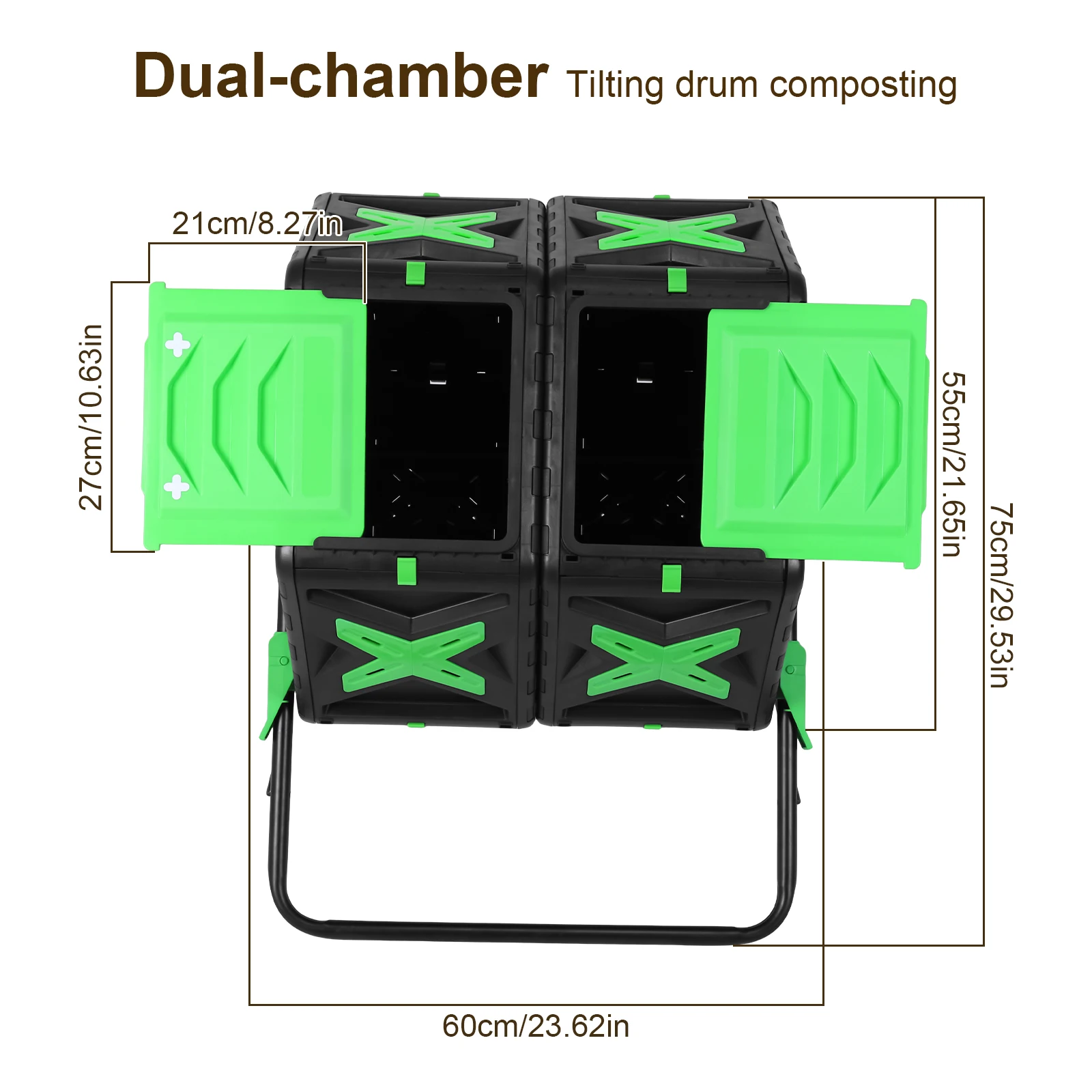 Outdoor Compost Box PP Iron Gardening Garbage Composter
