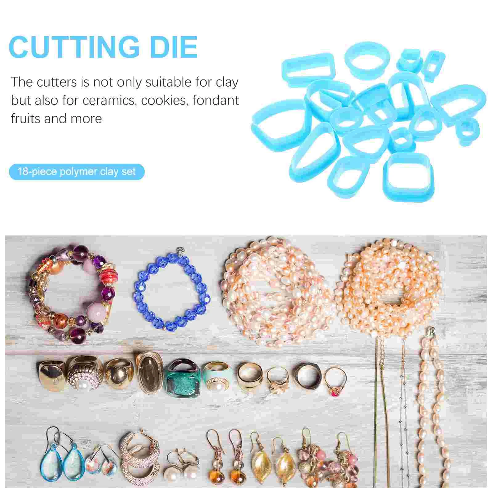 18 Pcs Clay Mold DIY Supply Pottery Cutters Earring Making Kit Polymer Tool Round Cookie Jewelry for Tools Earrings Knife polymer clay tools pottery sculpting tools clay sculpting tools pottery tools clay craft tool