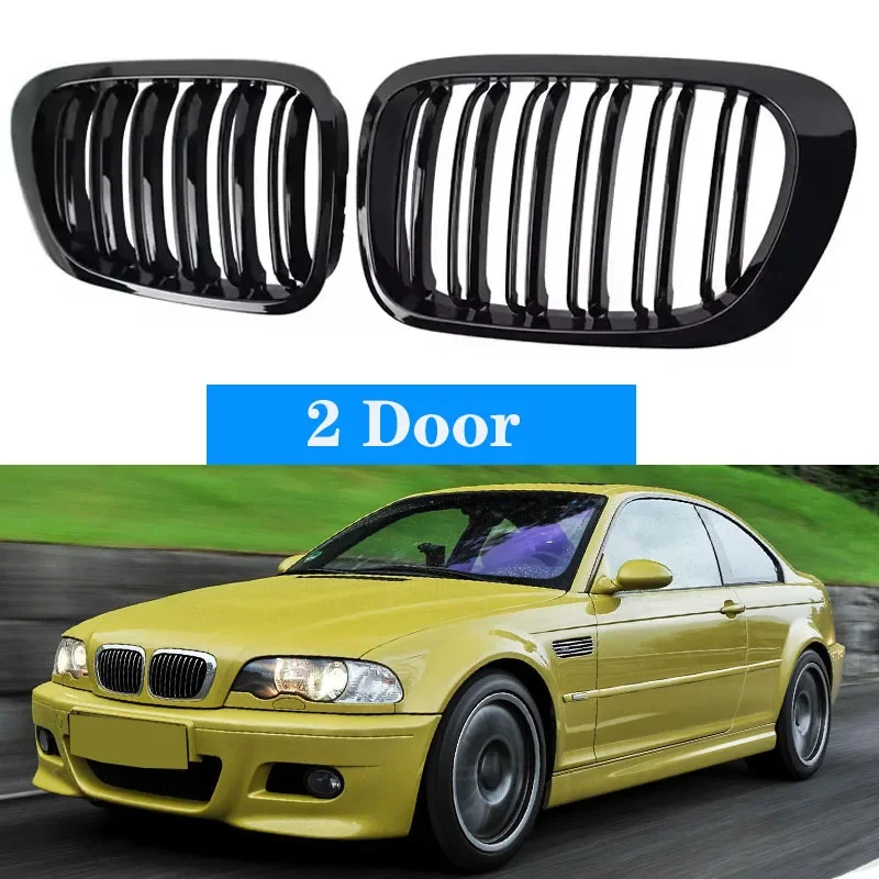 Sport Kühlergrill Schwarz Für BMW E46 4 Türen 1998-2001 - 2-teilig