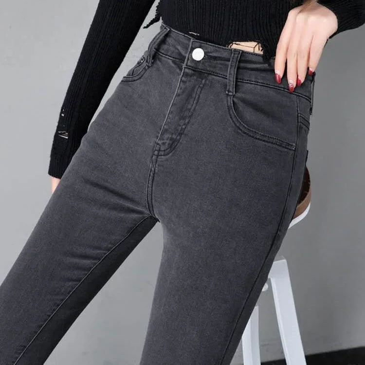 Pure gray [high quality nine-point pants]