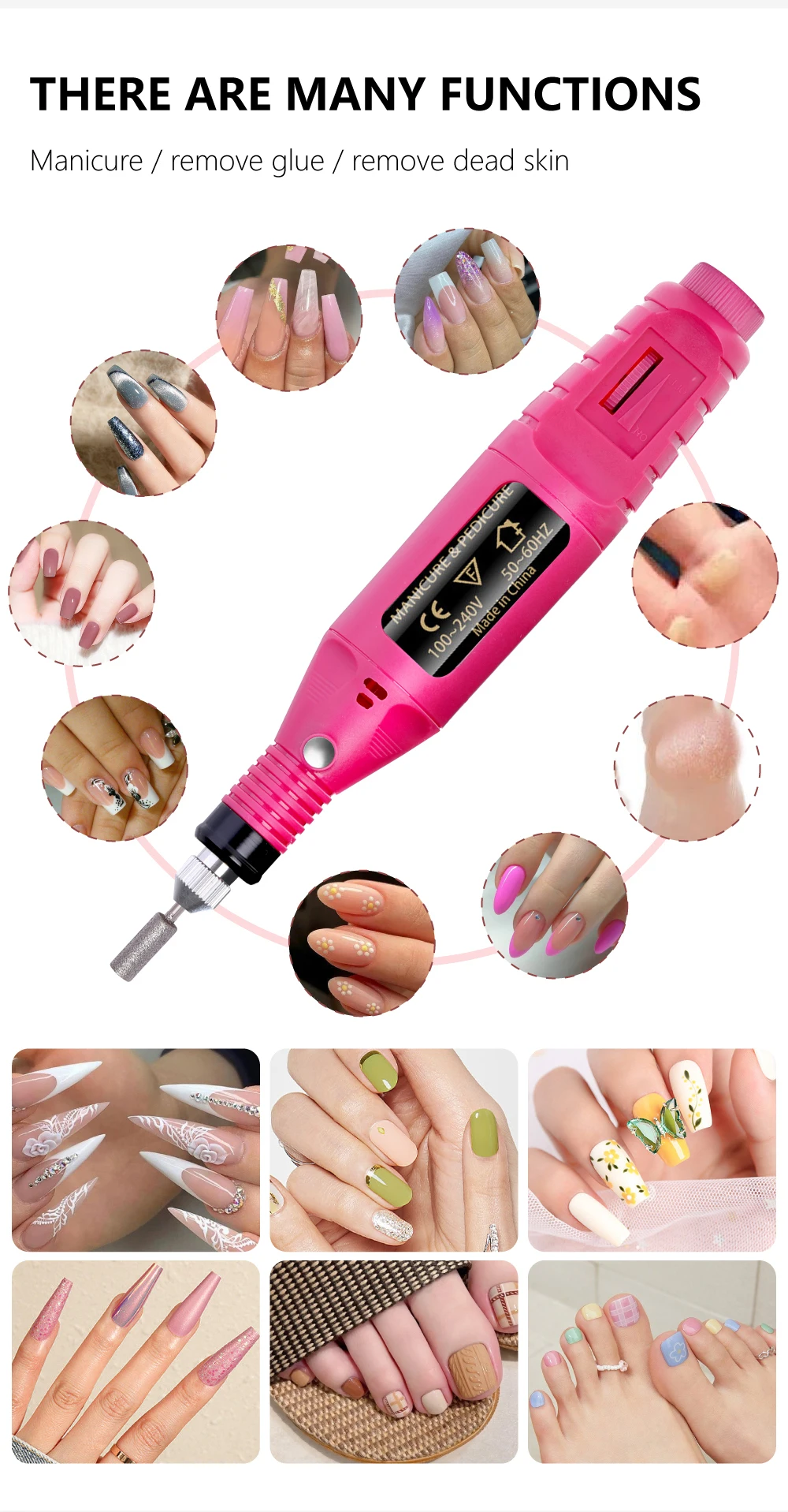 Description Picture 6 of itemLULAA USB Portable Electric Nail Sander Nail Drill Machine Milling Cutter For Manicure Set Gel Polish Remover Kits Tools
