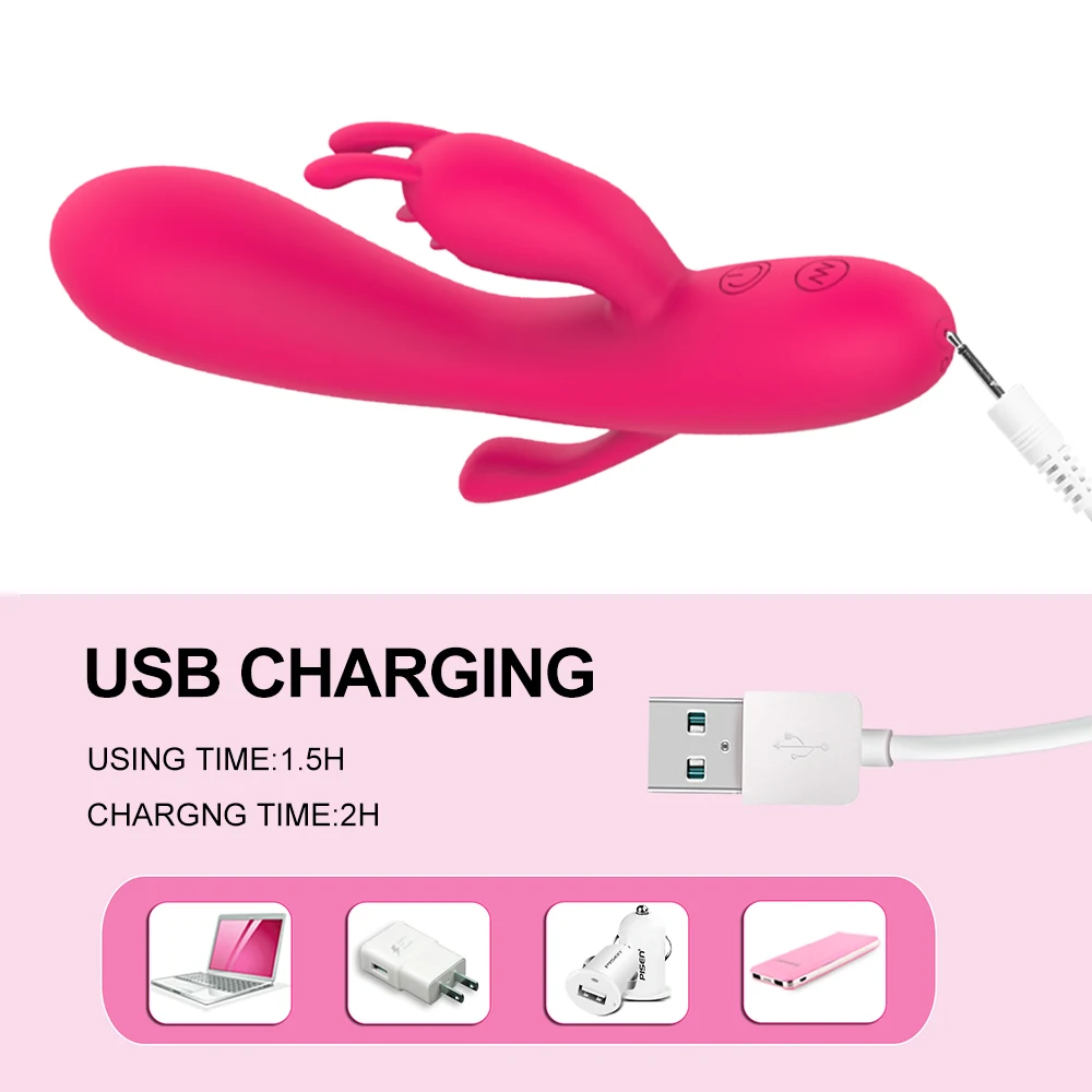 Rabbit Dual Motor Vibrator Anal Dildo Vibrator 12 Geschwindigkeiten Vibration Sexspielzeug für Frauen G-Punkt Massagegerät Clit_voghion.com