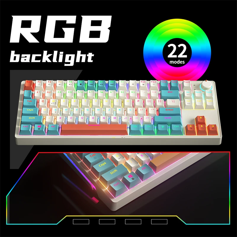 ZIFRIEND ZA87 87 Keys Wired Mechanical Keyboard PBT RGB Hot Swap