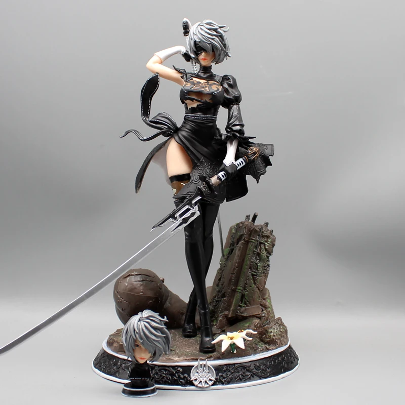 

33 см игрушечная фигурка Nier Gk 2b Nier Механическая богиня меч двойная головка ПВХ экшн-кукла модель статуя искусственные подарки