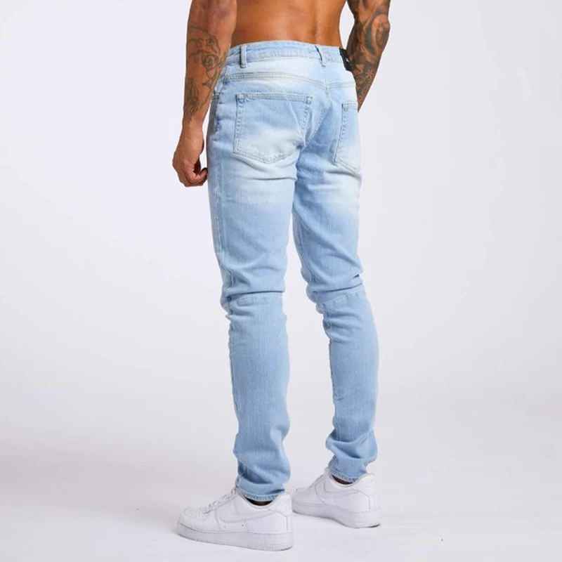 2023 New Men's Black Jeans Solid Stretch Slim Fit Denim Pants Casual SKinny Trousers Streetwear Y2K Pants Men