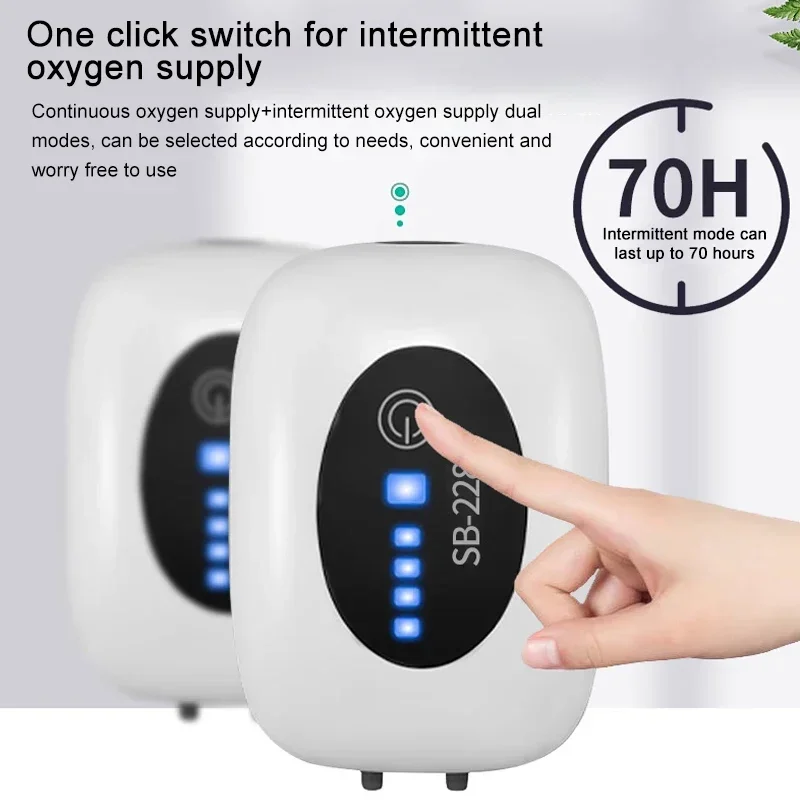 SOBO Aquarium Fish Tank Oxygen Air Pump Compressor Charging Silent USB with Battery Portable Fishing Oxygenator 6000mA Outdoor 2