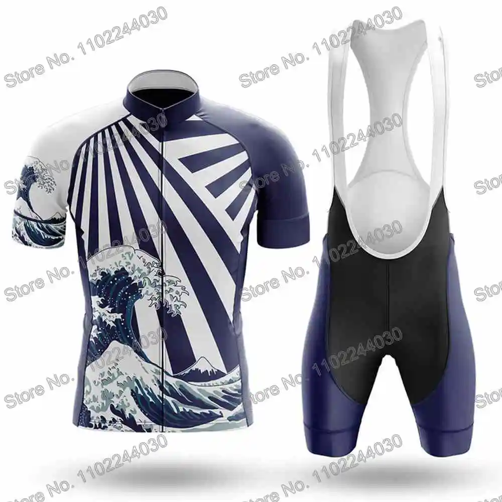 Great Wave Cycling Clothing Summer Cycling Jersey Men's Set Road Race Bike Shirt Suit Short Sleeve MTB Bicycle Bib Shorts