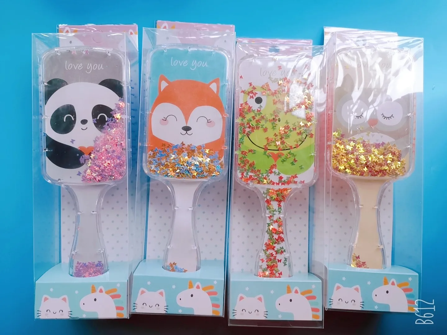 Kids Cartoon Glitter Hair Combs Panda Unicorn Anti-knot Air Cushion Combs Women Hair Tools