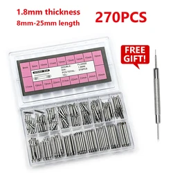 Deluxe 270 - Piece Stainless Steel Watch Repair Spring Bar Kit (1.8mm 8 - 25mm)
